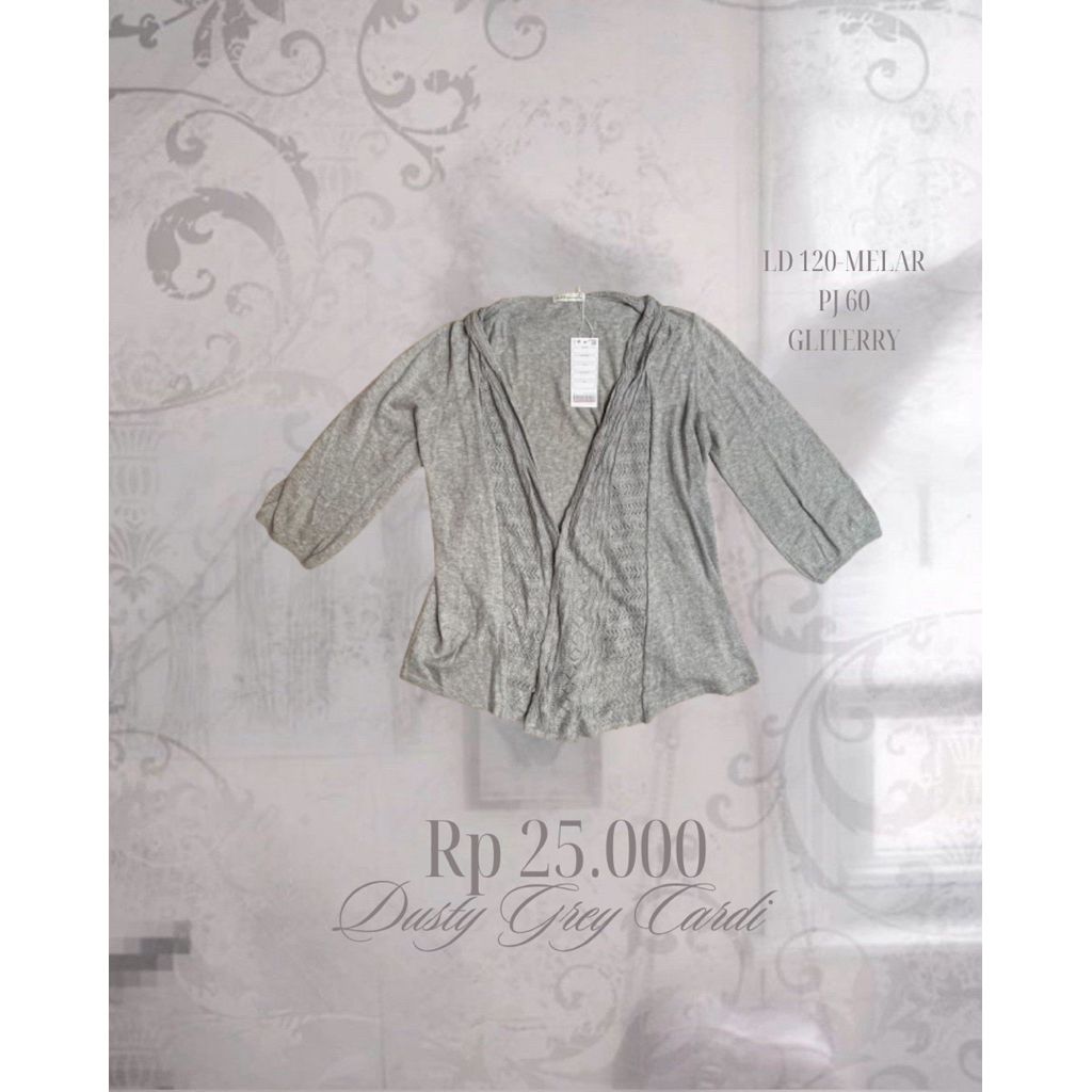 คาร์ดิแกนสีเทาฝุ่น | Shoujo morikei igari vintage coqueette cotage hisekaji jfashion