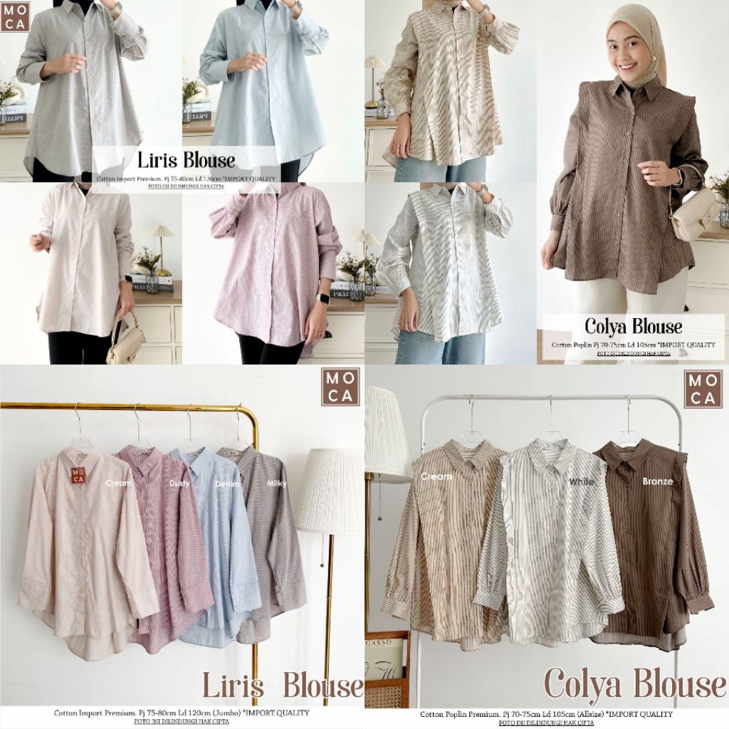 Colya Liris Siara Mive Blouse Oversize Top Allsize Premium Original Ori Moca Labeled