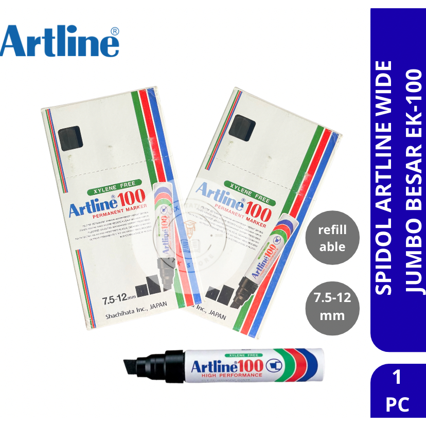 [1 ชิ้น] Jumbo Chisel Tip Marker / Wide Nib Permanent Marker Black Artline EK-100
