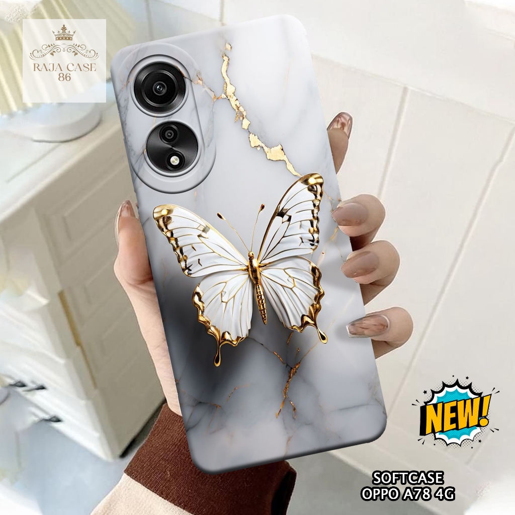 เคส HP Oppo A78 4G - เคส Oppo A78 4G - เคสผีเสื้อ Motif - ฟิล์มกันรอยมือถือ - Oppo A78 4G Softcase -
