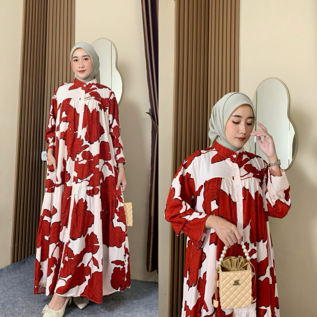 BALLOON SLEEVE DRESS / CAMELIA DRESS / PREMIUM RAYON