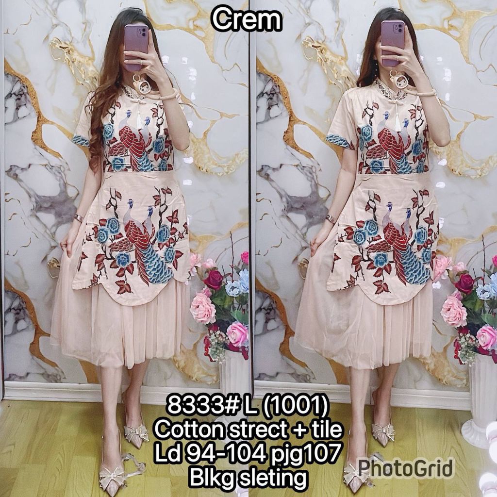 8333 CHONGSAM PEACOCK DRESS 1001 19,000
