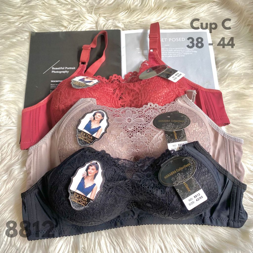 (3 ชิ้น) 8812 ไร้สาย KAMBEN BRA CUP C PREMIUM QUALITY BRA สวมใส่สบาย