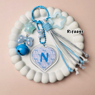 Gantungan Huruf Alphabet Bag Charm Keychain Abjad Akrilik Bag Charm Keychain Mac rame