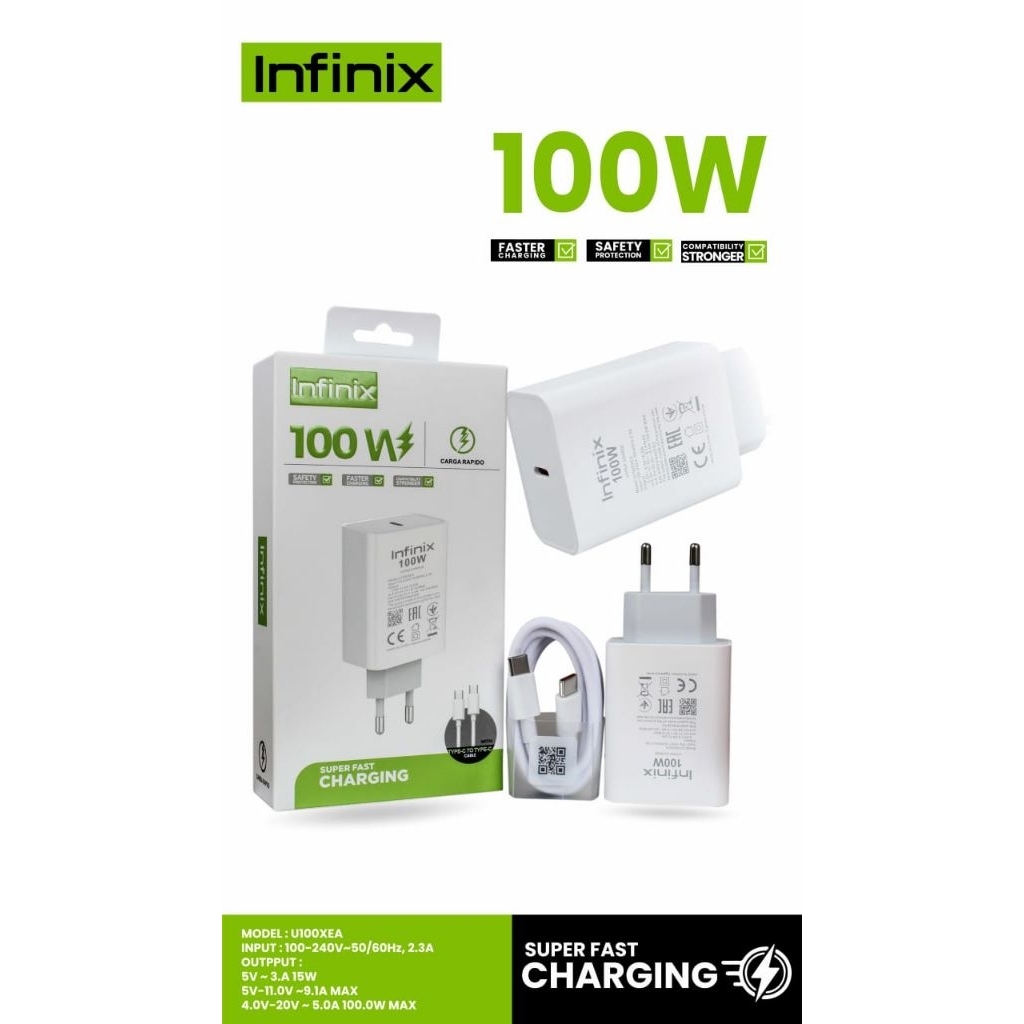 INFINIX 100W USB C ถึง TYPE C FAST CHARGING CHARGER INFINIX 100W C ถึง C
