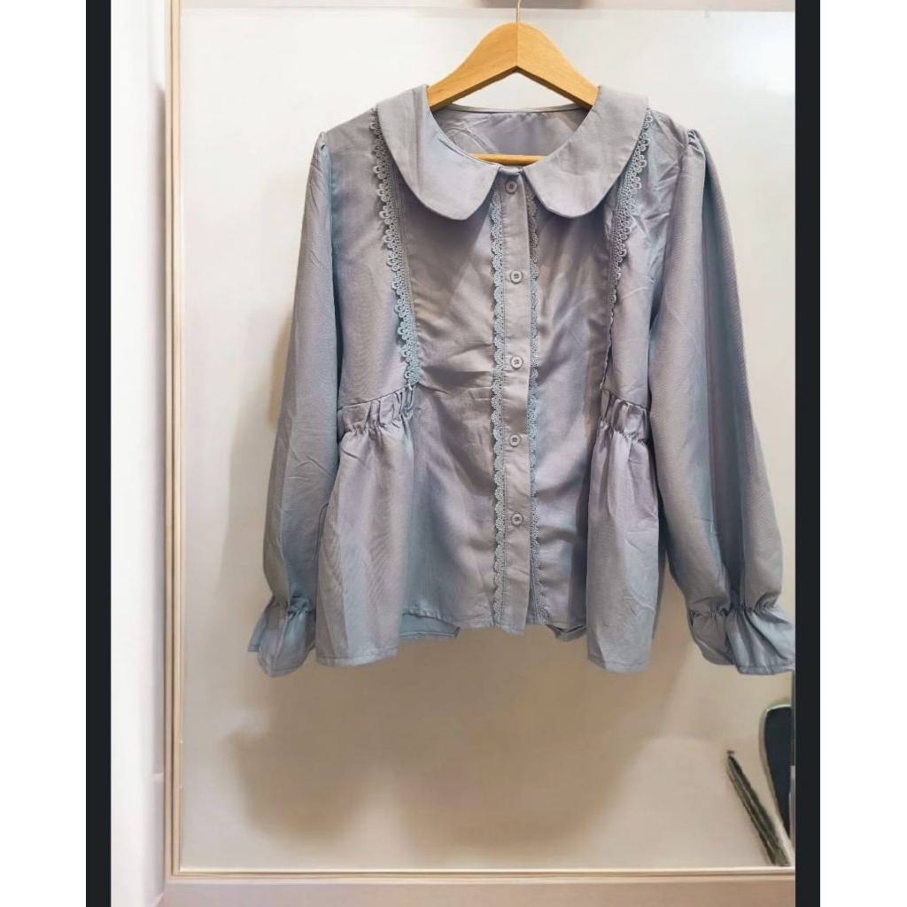 [RANARA] เสื้อ Jiyeon Velvet Cordu Allsize | สีฟ้า สีฟ้า สีฟ้า