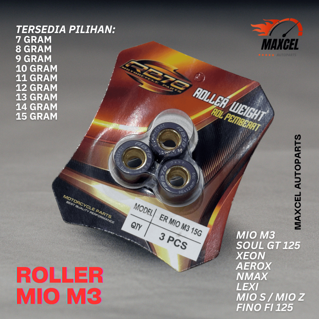 ROLLER WEIGHT MIO M3 SOUL GT 125 XEON AEROX NMAX LEXI MIO S MIO Z FINO FI 125 7 GRAM - 15 GRAM ชุด 3