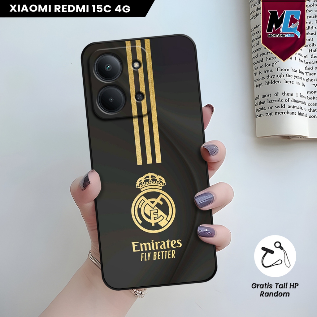เคสสําหรับ Xiaomi Redmi 15C 4G UV Printing Motif Real Madr1d | เคสซิลิโคนฟรีสายรัดสุ่ม Xiaomi Redmi 