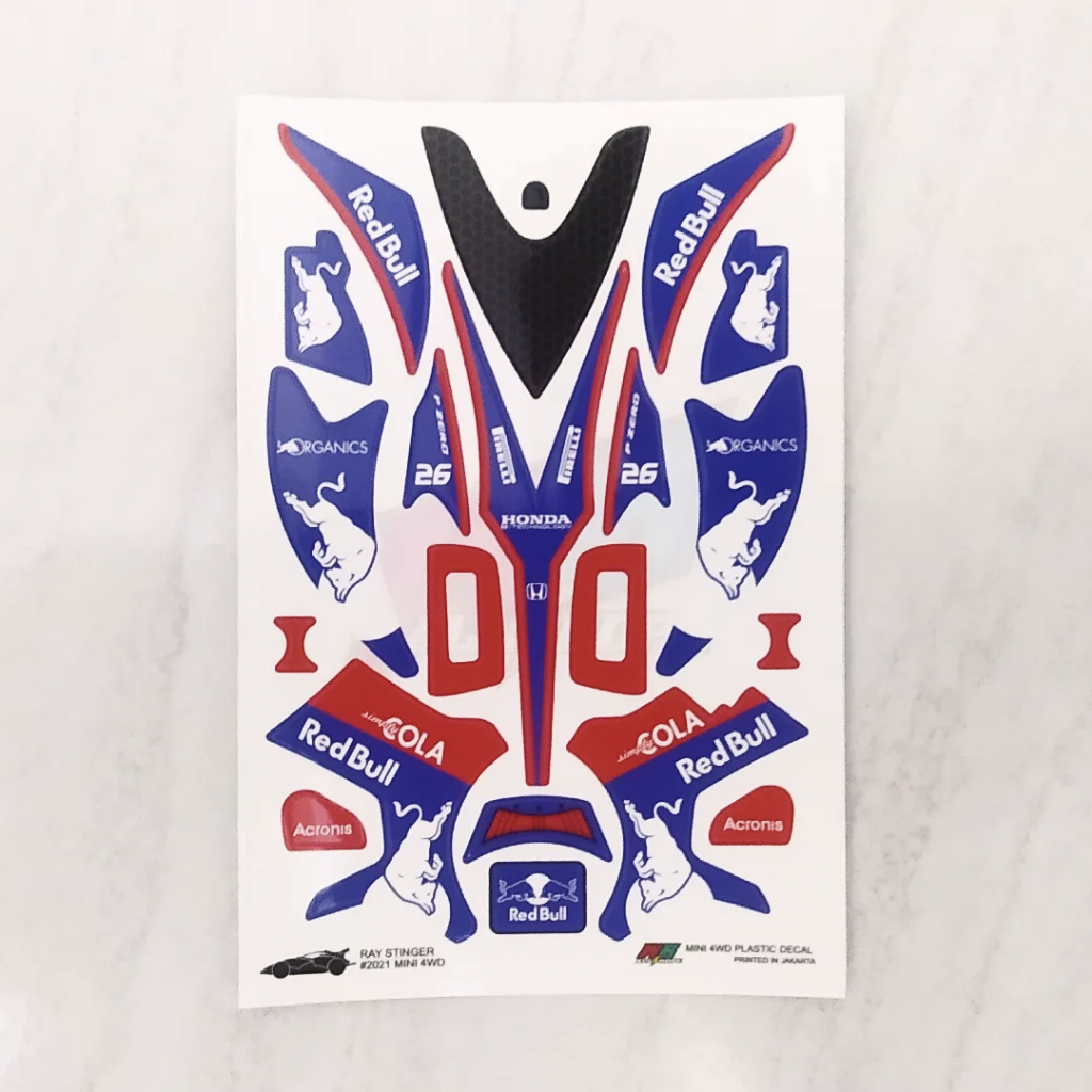 Ray Stinger Sticker - Red Bull - Blue Body - Vinnyl Lam. มันเงา