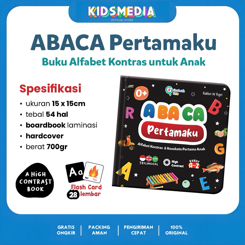 Abac ครั้งแรกของฉัน - หนังสือความคมชัดสูง - หนังสือการเรียนรู้ตัวอักษรเด็กปฐมวัย - หนังสือกระดานหนา 