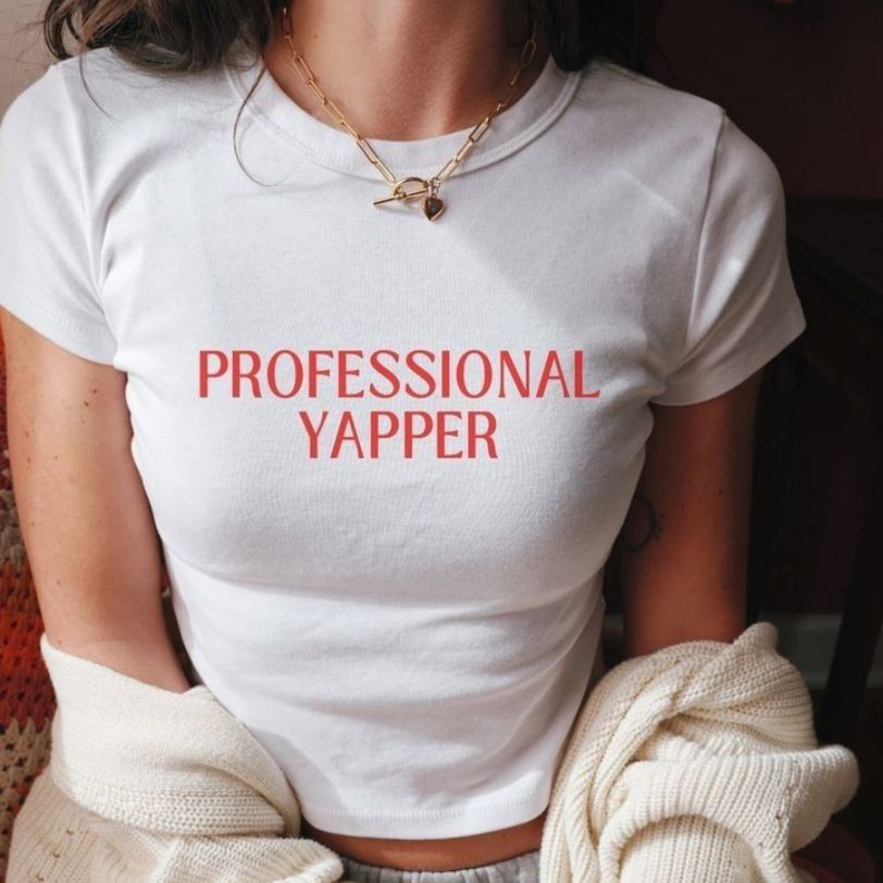 KATUN Baby Kiss Wear Crop Top ผ้าฝ้ายสีขาวสบาย Professional Motif Yapper Simple Dtf วัสดุผ้าฝ้าย