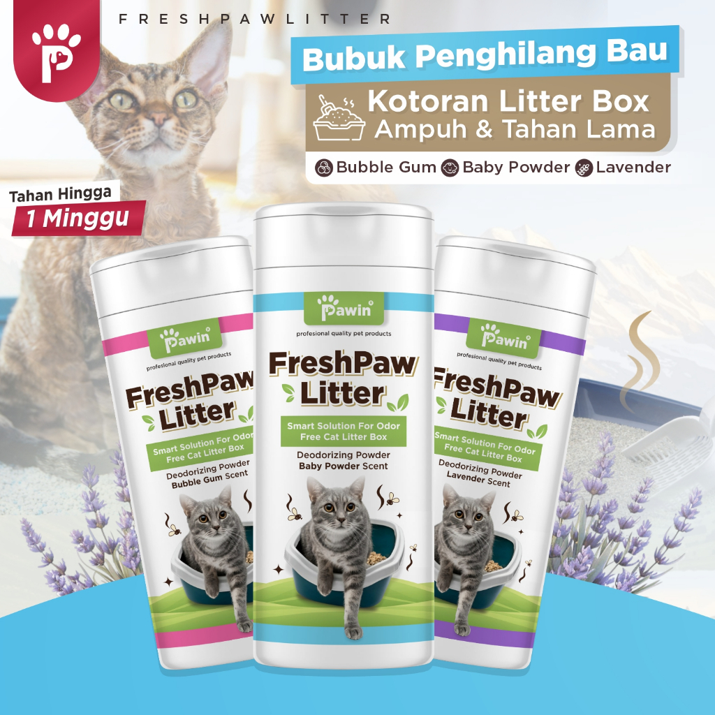 FreshPaw Litter Odor Remover กล่องครอกสําหรับแมวและสุนัข, Pawin อันทรงพลัง 120g