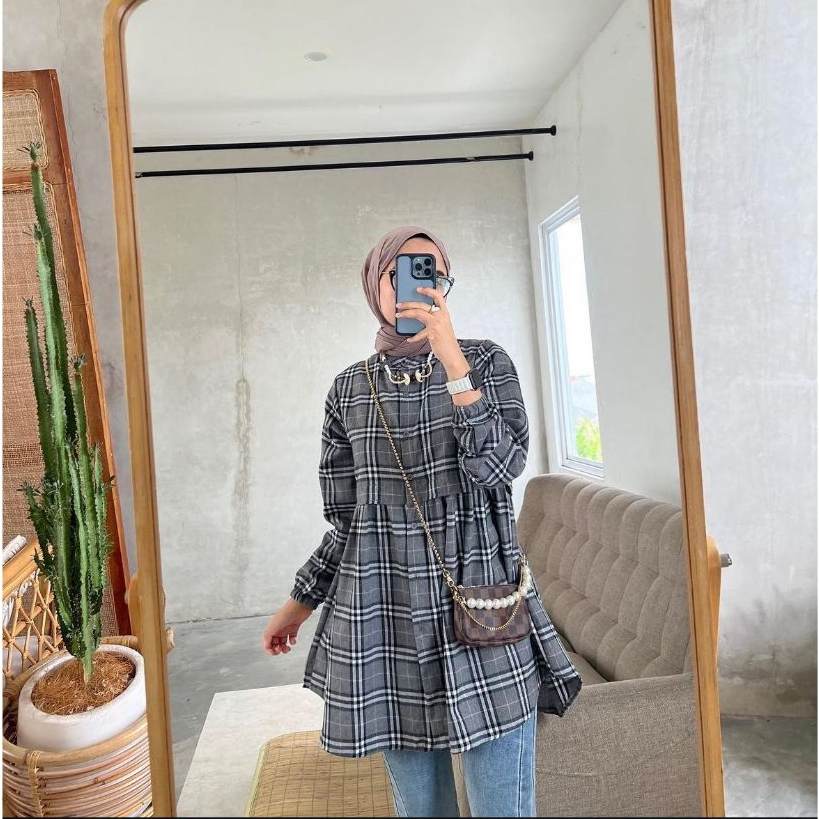 KEMEJA Manja Modern Womens Flannel Tunic/Latest Womens Flannel Tops/Flannel Tunic Shirts