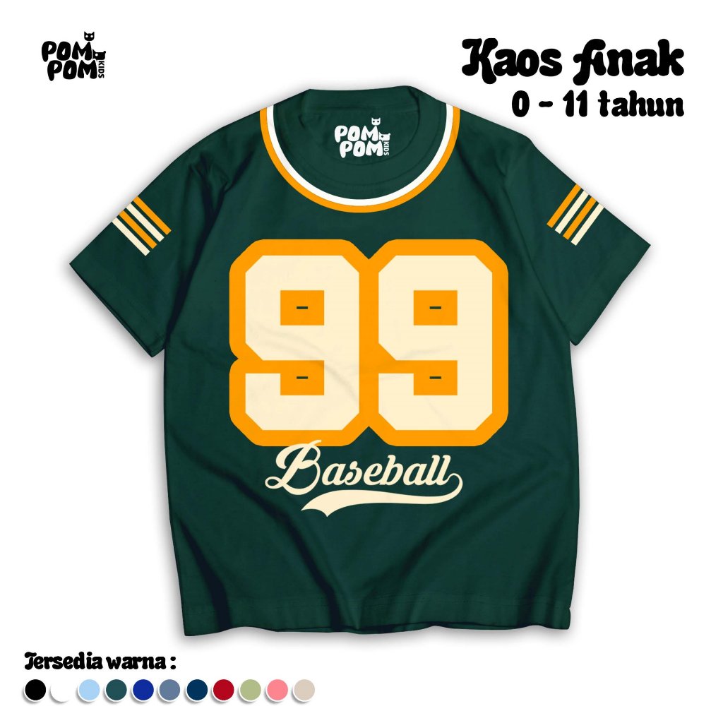 KATUN เด็กเบสบอลเสื้อยืดหมายเลข 99 Oversize อายุ 0-11 ปีผ้าฝ้ายพรีเมี่ยมวัสดุ I Distro Jersey Top สํ