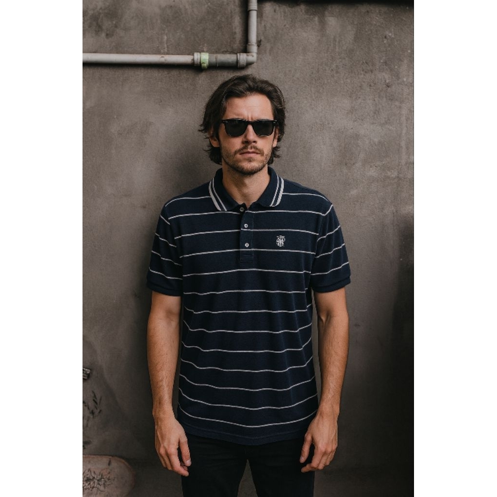 (Vtg) เสื้อโปโล P0L0 R**PH L**REN O1 ไซส์พอดี L (P73 x L54)