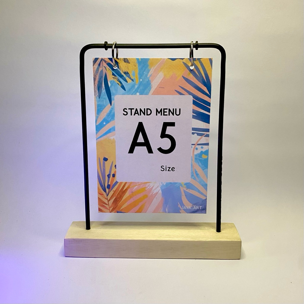 A5 RING MENU STAND INDUSTRAIAL PORTRAIT CALENDAR PHOTO TABLE MENU STAND WOODEN REMINDERS