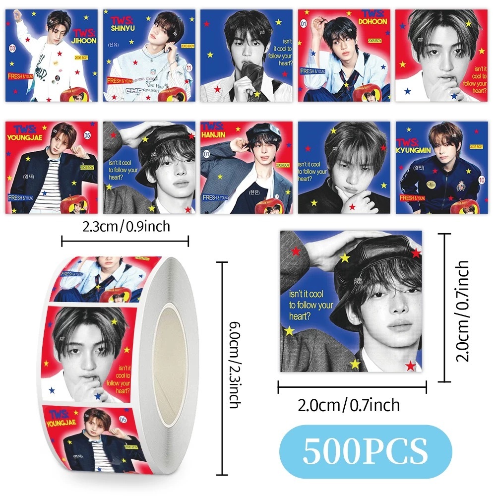 500 ชิ้น TWS ROLL STICKER กระดาษสติกเกอร์ม้วน KPOP mail deco ฟรีเกาหลี