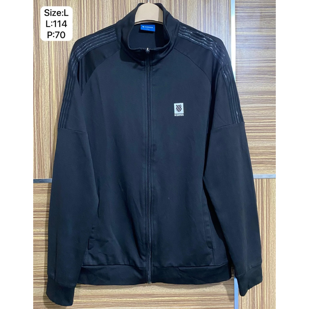 เสื้อแจ็คเก็ตสีดํา Kswiss Tracktop