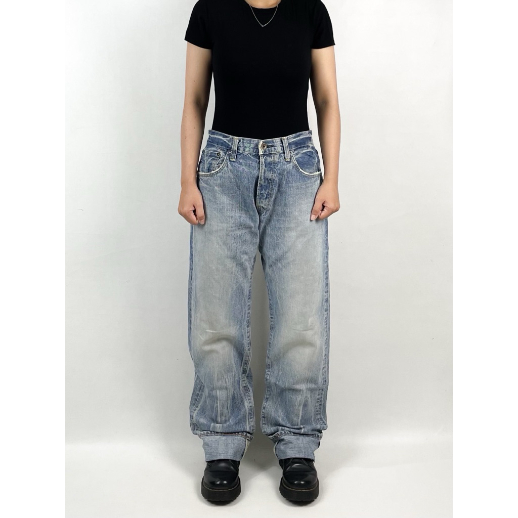 UNISEX LONG JEANS E.7 EDWIN505 SELVEDGE STRAIGHT FIT