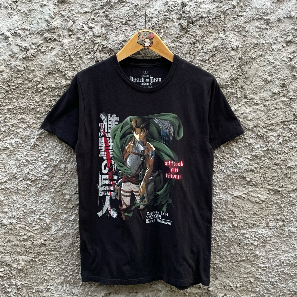 Attack On Titan ซีซั่น 3 Captain Levi เสื้อยืดอนิเมะมือสอง (Size S)