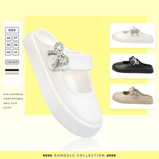 Sandal Selop Wanita Cantik Model Pita Desain Polos 262M-3 Bahan Karet Eva Tebal Nyaman Dan Stylish