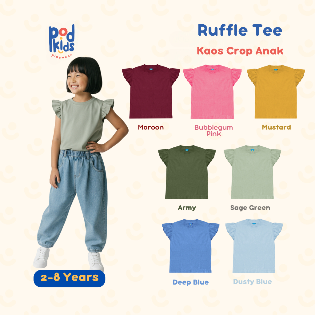 PODKIDS Kids T-Shirt - Ruffle Tee ( 2-8 ปี)