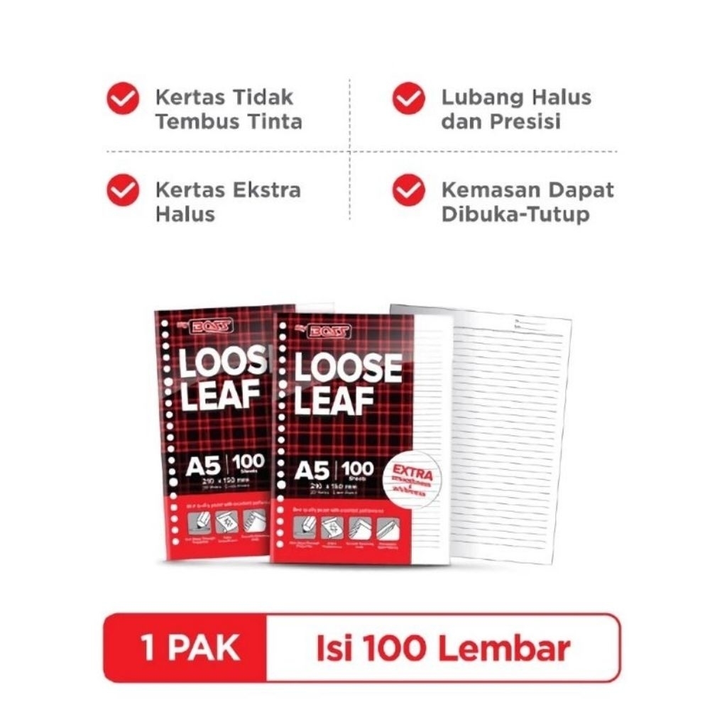 Big Boss / BTL Loose Leaf A5 100 แผ่น / แฟ้มขนาด A5 บรรจุ 100 แผ่นมีซับใน