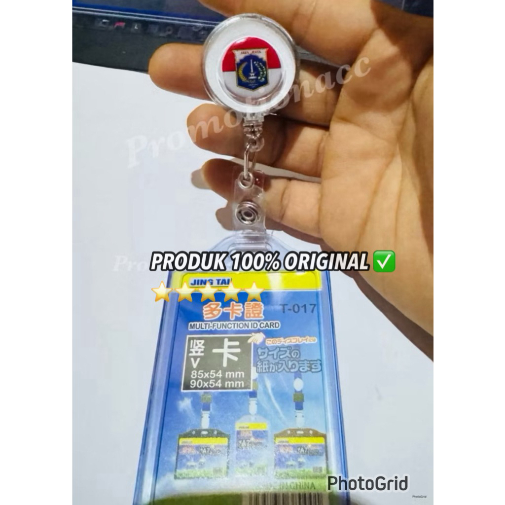 บัตรประจําตัว Yoyo Logo DKI Jaya Raya + Case / Casing / Card Holder 2 ด้าน Rubber ID Card Name Tag P