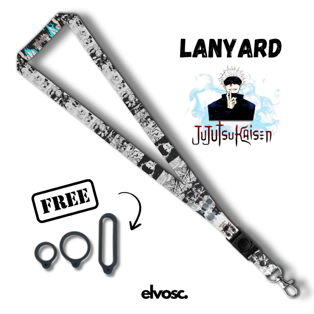 GANTUNGAN HP Jujutsu Kaisen Lanyard, ที่ใส่บัตรประจําตัว, พวงกุญแจโทรศัพท์มือถือ, เชือกเส้นเล็กระดับพรีเมียม