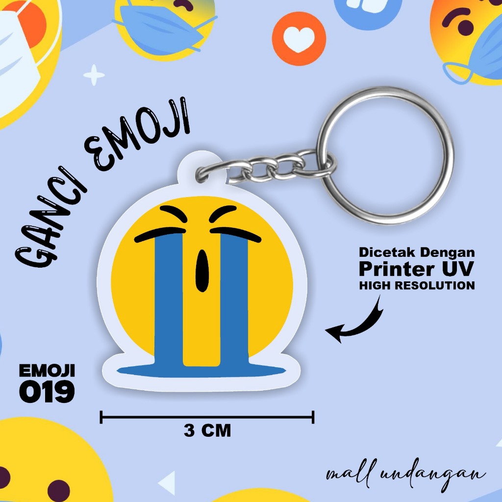 GUNDAN CUTE ACRYLIC EMOJI KEYCHAIN - 2-SIDED EMJI KEYCHAIN - พวงกุญแจน่ารัก