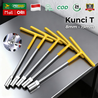 FEIBAO Kunci T Hexagonal 8-19mm Baja Kuat Tahan Lama Kebutuhan Servis Mobil Motor Alat Profesional