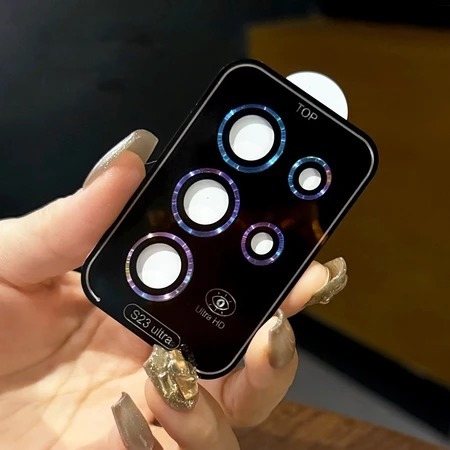 HP E - ใหม่!! 1 ชุด GLITER แหวนกล้อง SAMSUNG S25 FE S25 ULTRA S25 EDGE S25+ S25 S24FE S24 ULTRA S24+