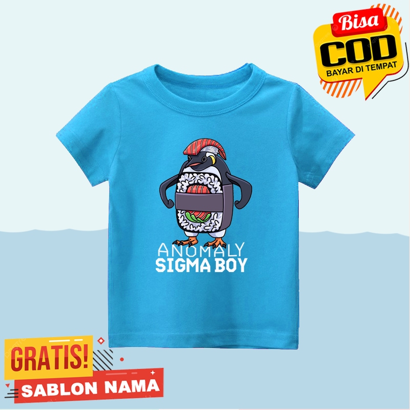 เสื้อยืดตัวละคร Sigma Boy Unisex สําหรับเด็ก เย็นสบาย และกันเหงื่อ