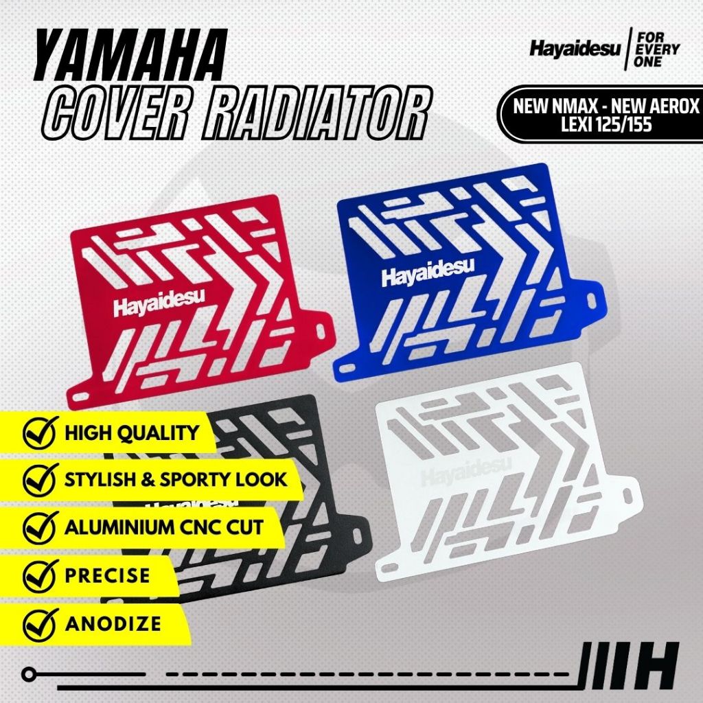 หม้อน้ําฝาครอบ Hayidesu Yamaha NEW NMAX, NEW AEROX CONNETED & LEXI 155 - CNC เต็ม