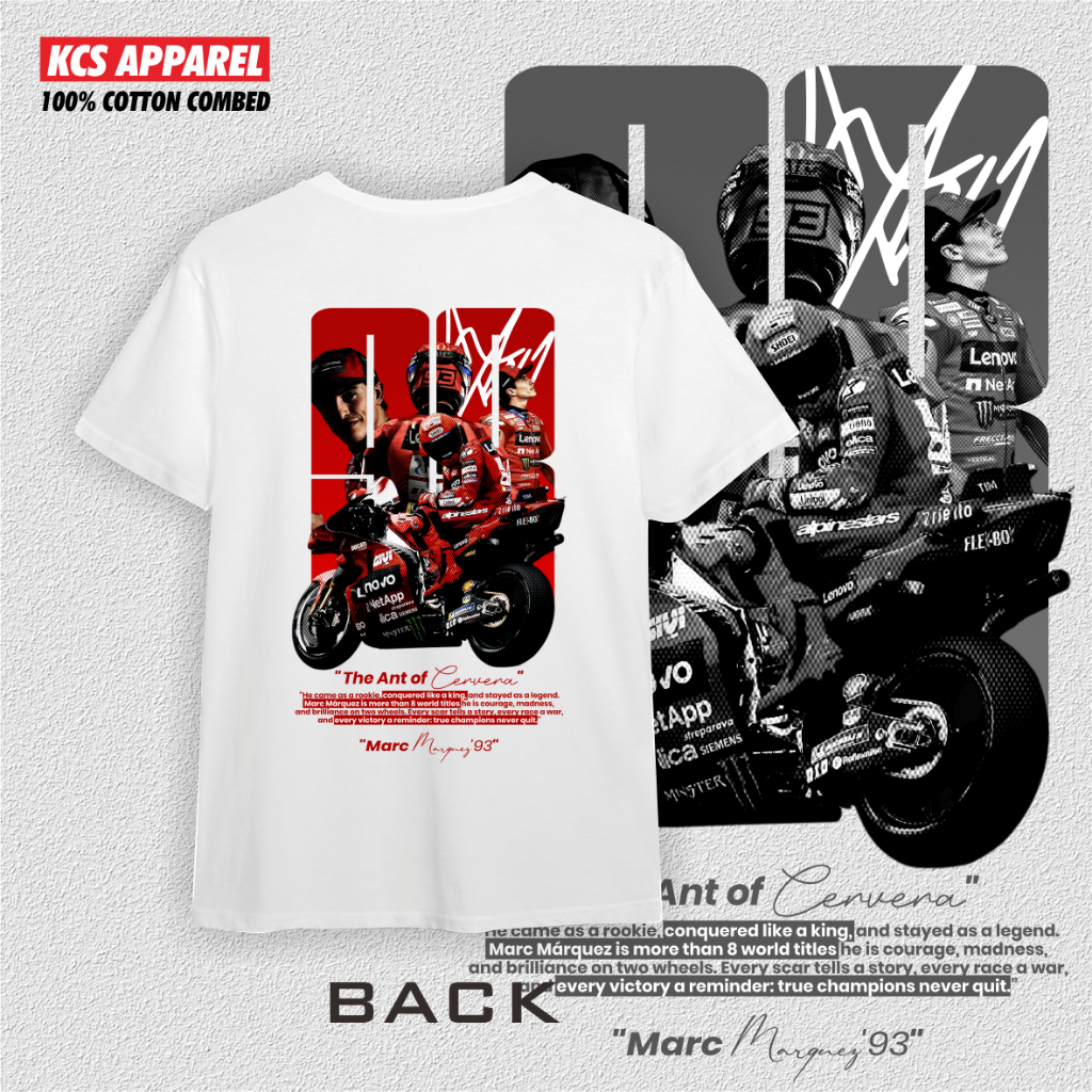 Marc marquez 93 THE ANT OF CERVERA 8 แชมป์ kcs เครื่องแต่งกายเสื้อยืด