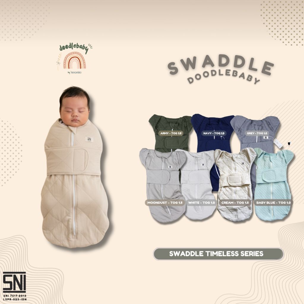 KATUN Doodlebaby Swaddle Instant (Swddle) ทารกแรกเกิด 0-6 เดือน Baby Timeless Series ผ้าฝ้าย SNI 100%