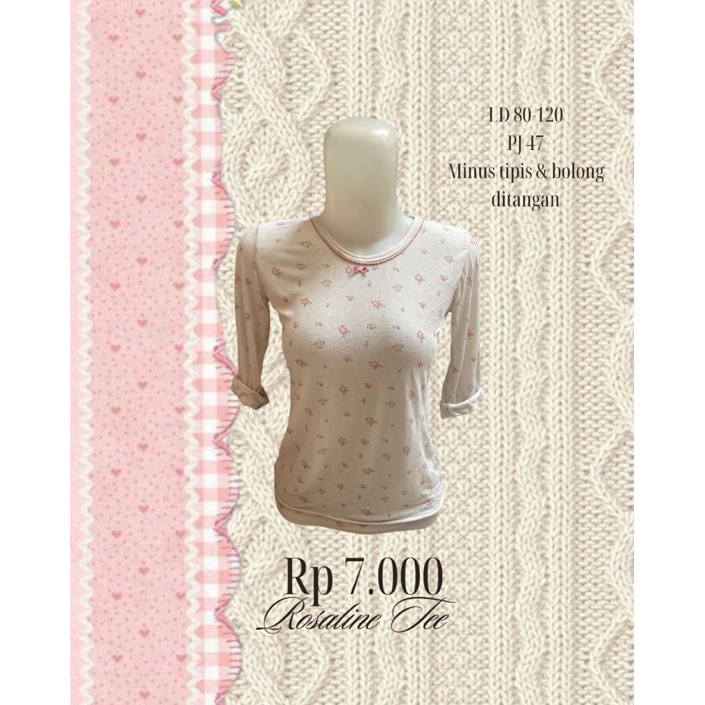 เสื้อยืดโรซาลีน | Babytee coquette ดอกไม้ฮิเมกาจิโชโจ milkmaid morikei igari