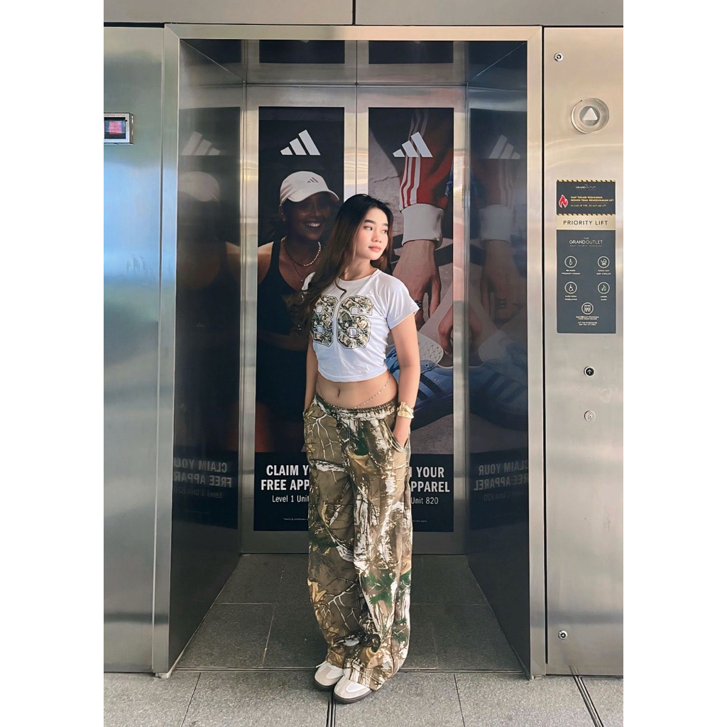 KATUN Crop Tee Leaf Camo 86 y2k / Longsleeve / Crop Tee / Crop Top / Womens Combed Long Plain T-shir