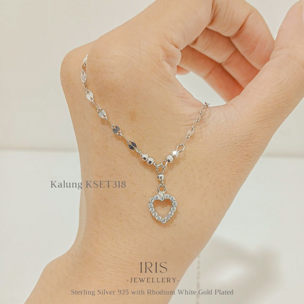[Iris Jewellery] - สร้อยคอ KSET318 - เงินสเตอร์ลิง 925 18K ทองคําขาว