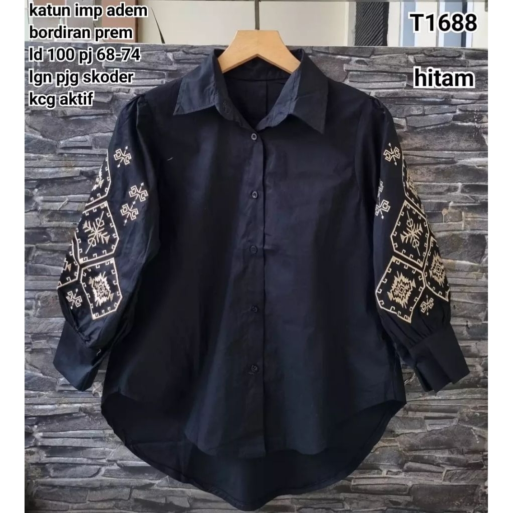 KEMEJA T1688 เสื้อเชิ้ตปักลาย
