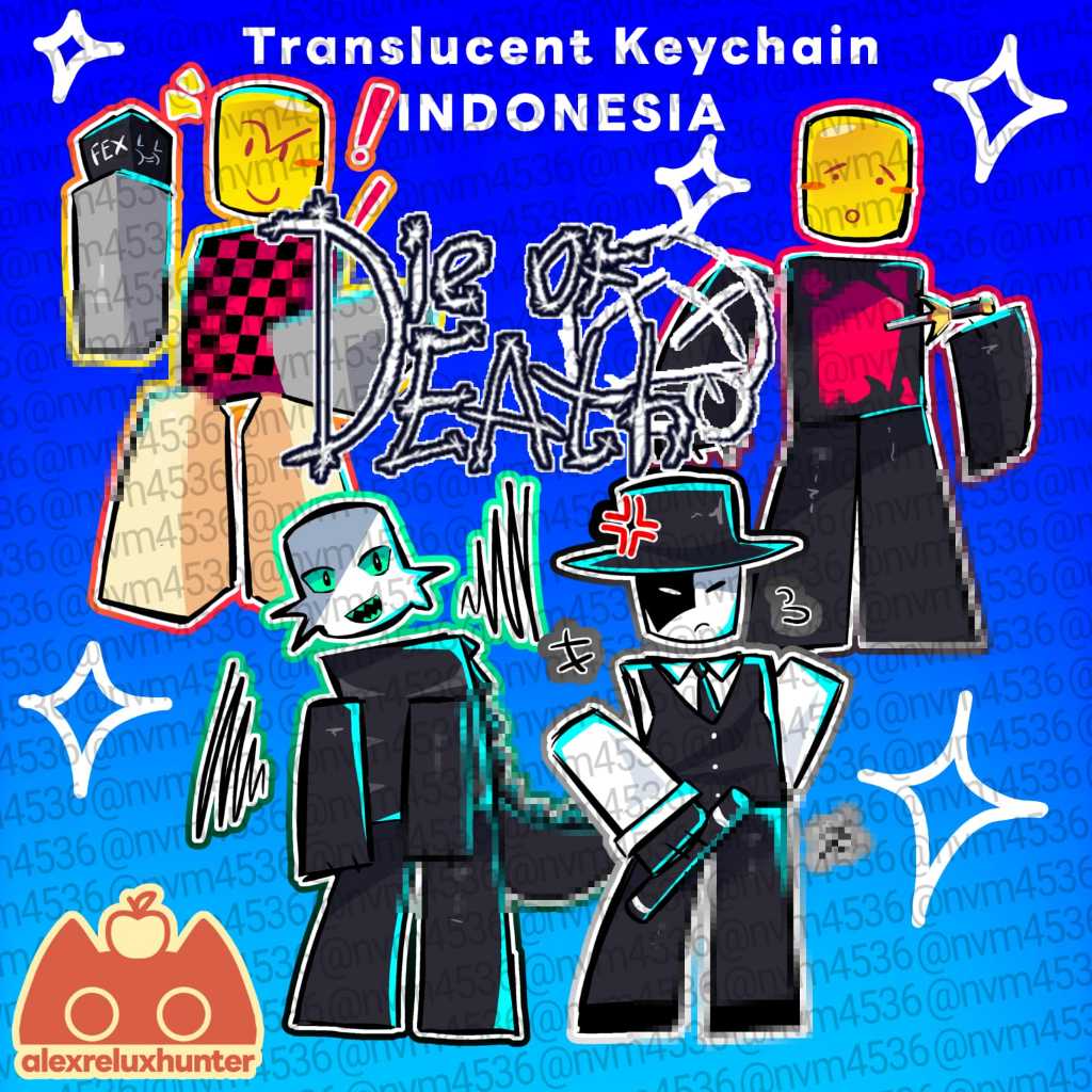 GANTUNGAN Roblox-Die of Death พวงกุญแจโปร่งแสง