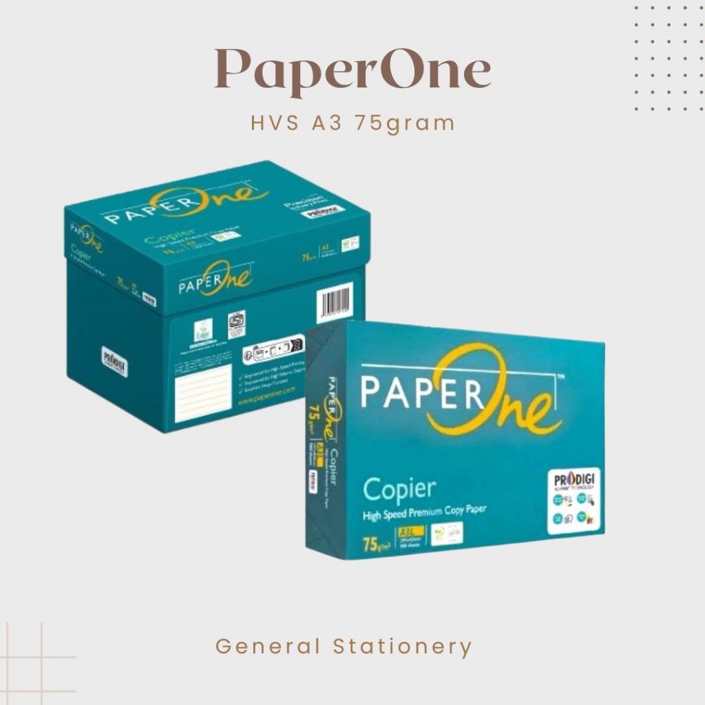 Paper One A3 75 แกรม / HVS Copy Paper A3 75 แกรม Paperone / 1 Ream