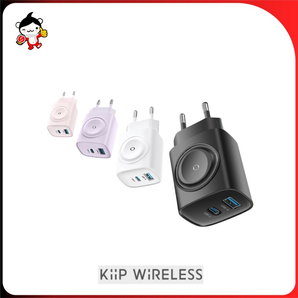 KIIP 3 IN 1 CHARGER ADAPTER WH32 GAN6 22W USB-A / USB-C iWatch ชาร์จไร้สาย
