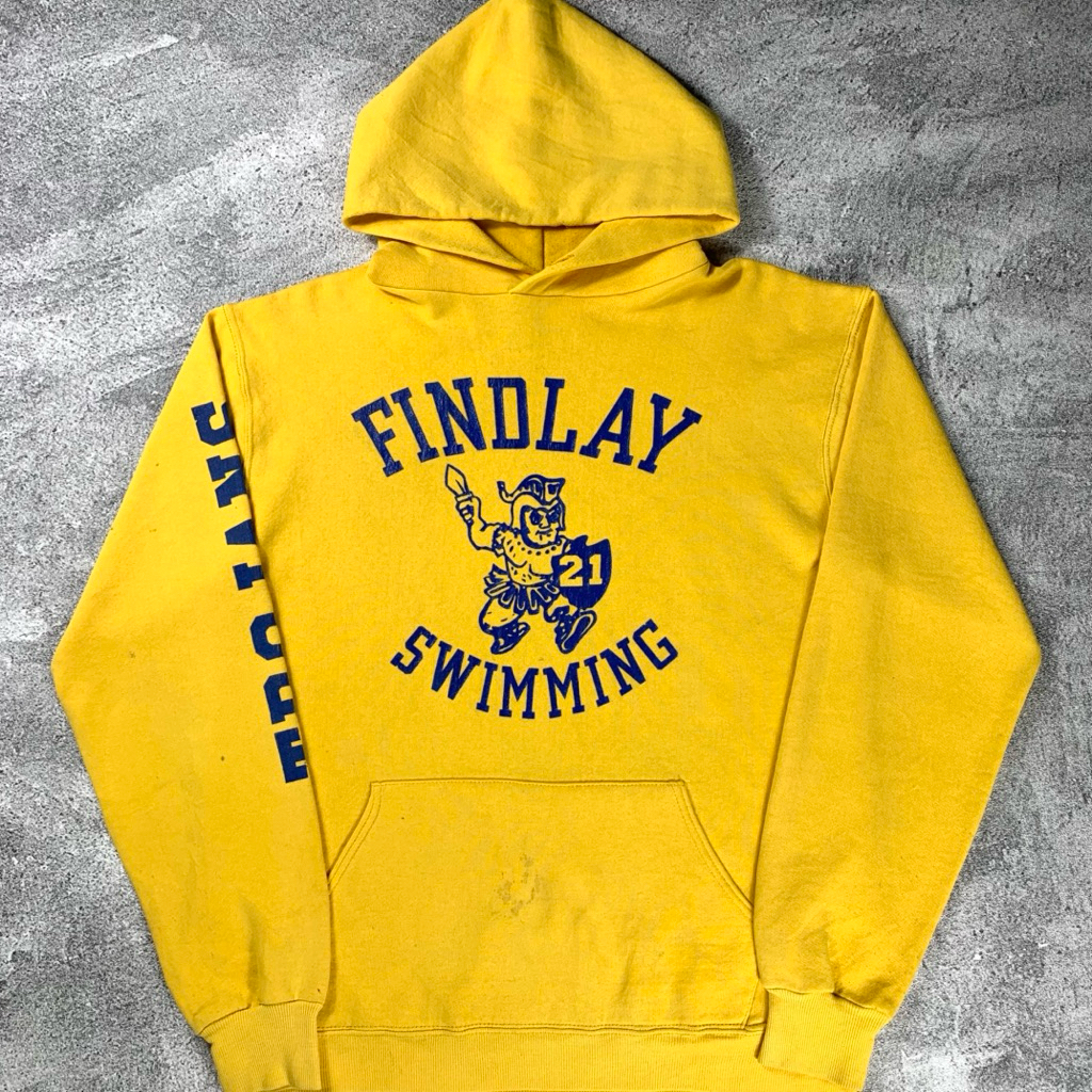 Vintage 90 ชิ้น Hoodie Russell Athletic Findlay ว่ายน้ํา