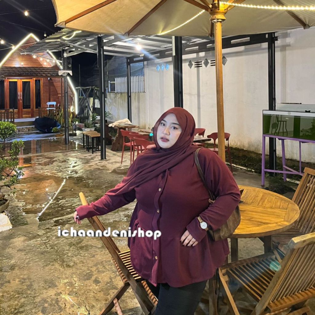 ICH - เสื้อ Leica Ruffle ถักเสื้อจัมโบ้สําหรับผู้หญิงขนาดใหญ่