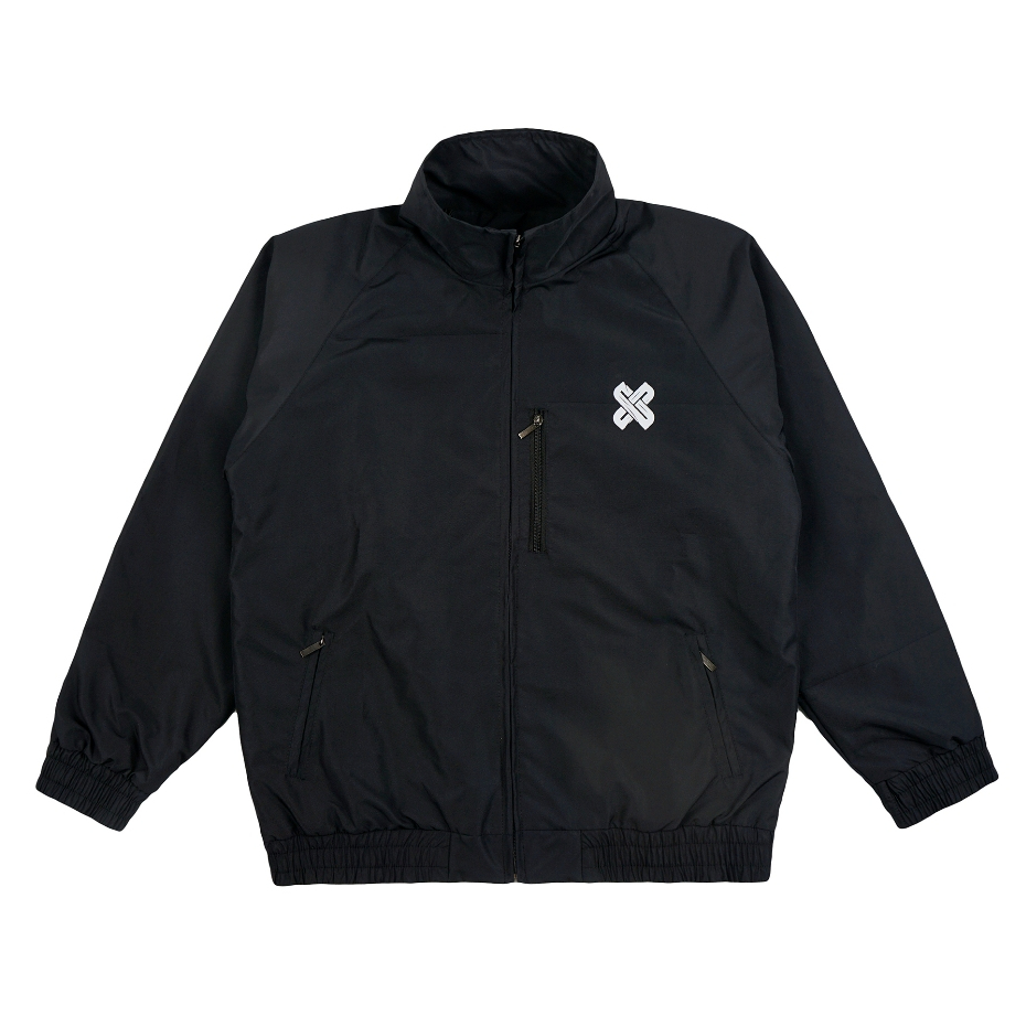 Axxon Windbreaker Stride Parachute สีดํากันน้ํา Unisex Tracktop Jacket