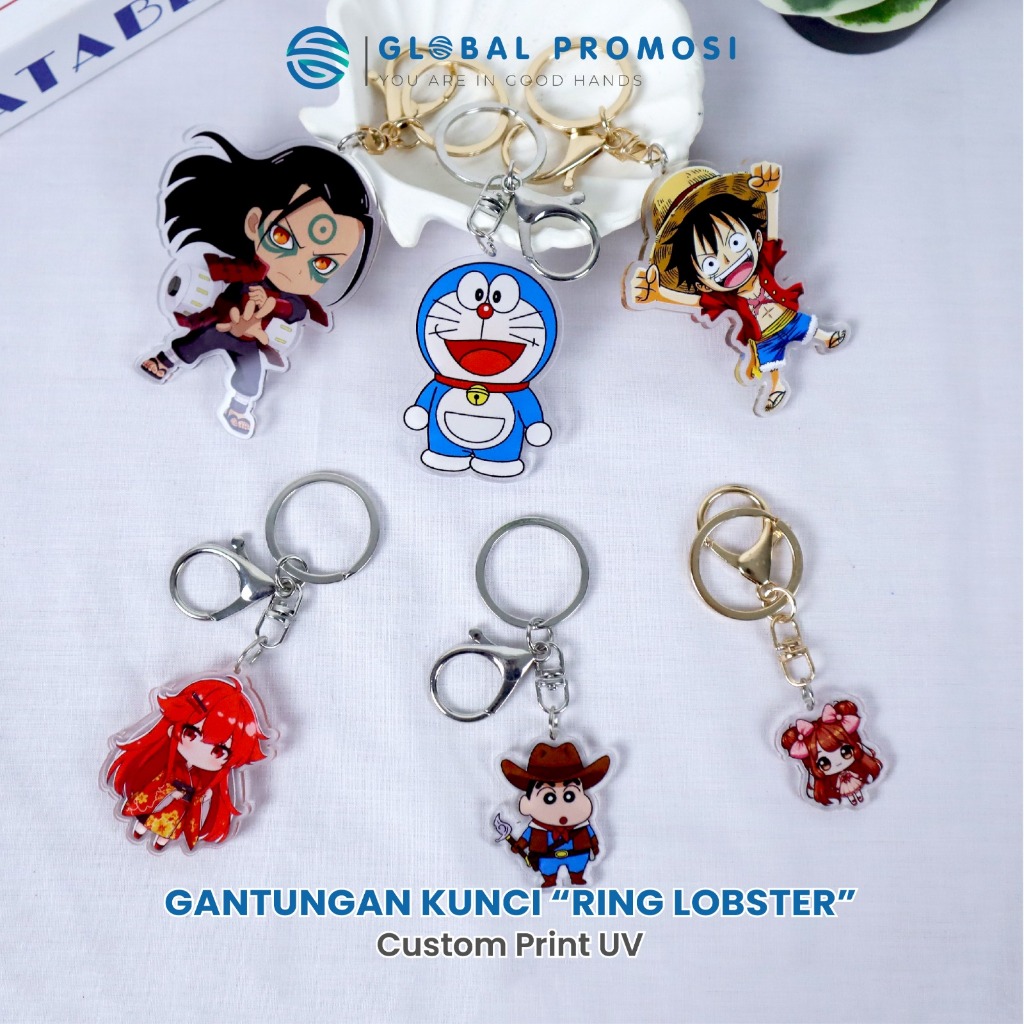 GANTUNGAN NO PO พวงกุญแจอะคริลิค 3 มม.พวงกุญแจกุ้งก้ามกรามอะคริลิคออกแบบภาพที่กําหนดเองฟรี