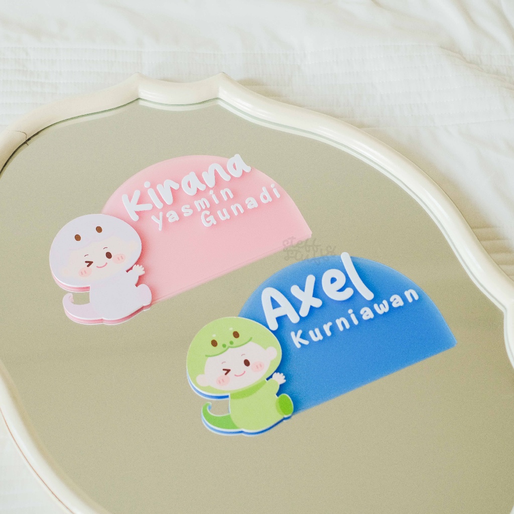 AXEL SNAKE HOSPITAL BOARD อะคริลิคป้ายชื่อเด็ก Photo Props ทารกแรกเกิด Birth Gift