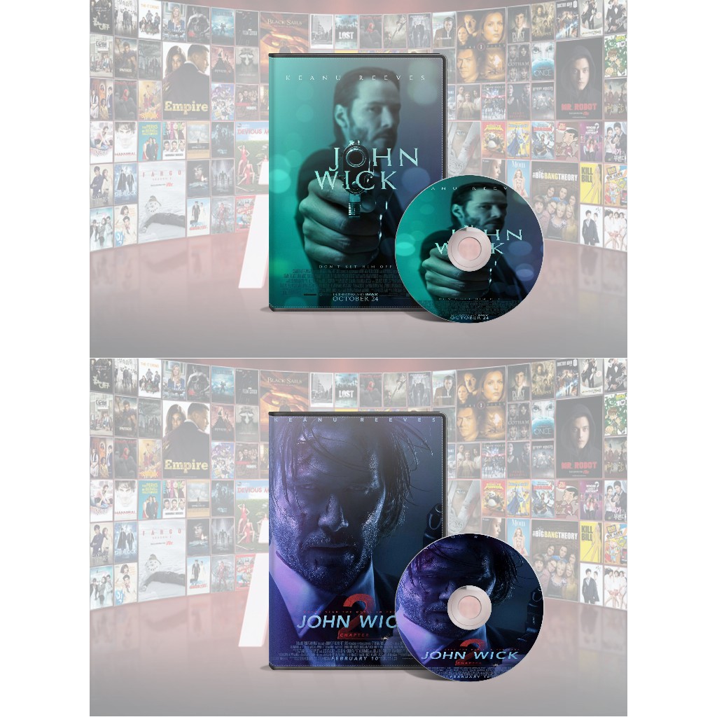 DVD John Wick (2014) + DVD John Wick Chapter 2 (2017)