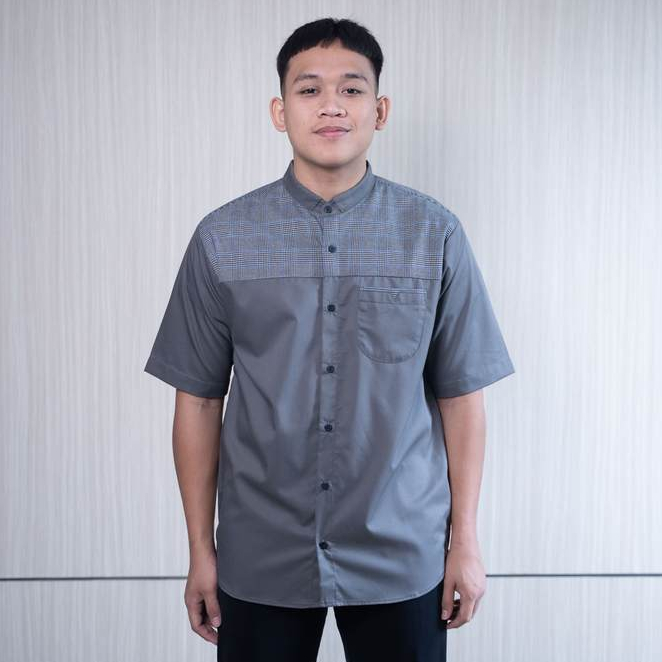 KEMEJA TWO-D เสื้อเชิ้ตมุสลิมผู้ชาย Koko คอปกแขนสั้น TD2646